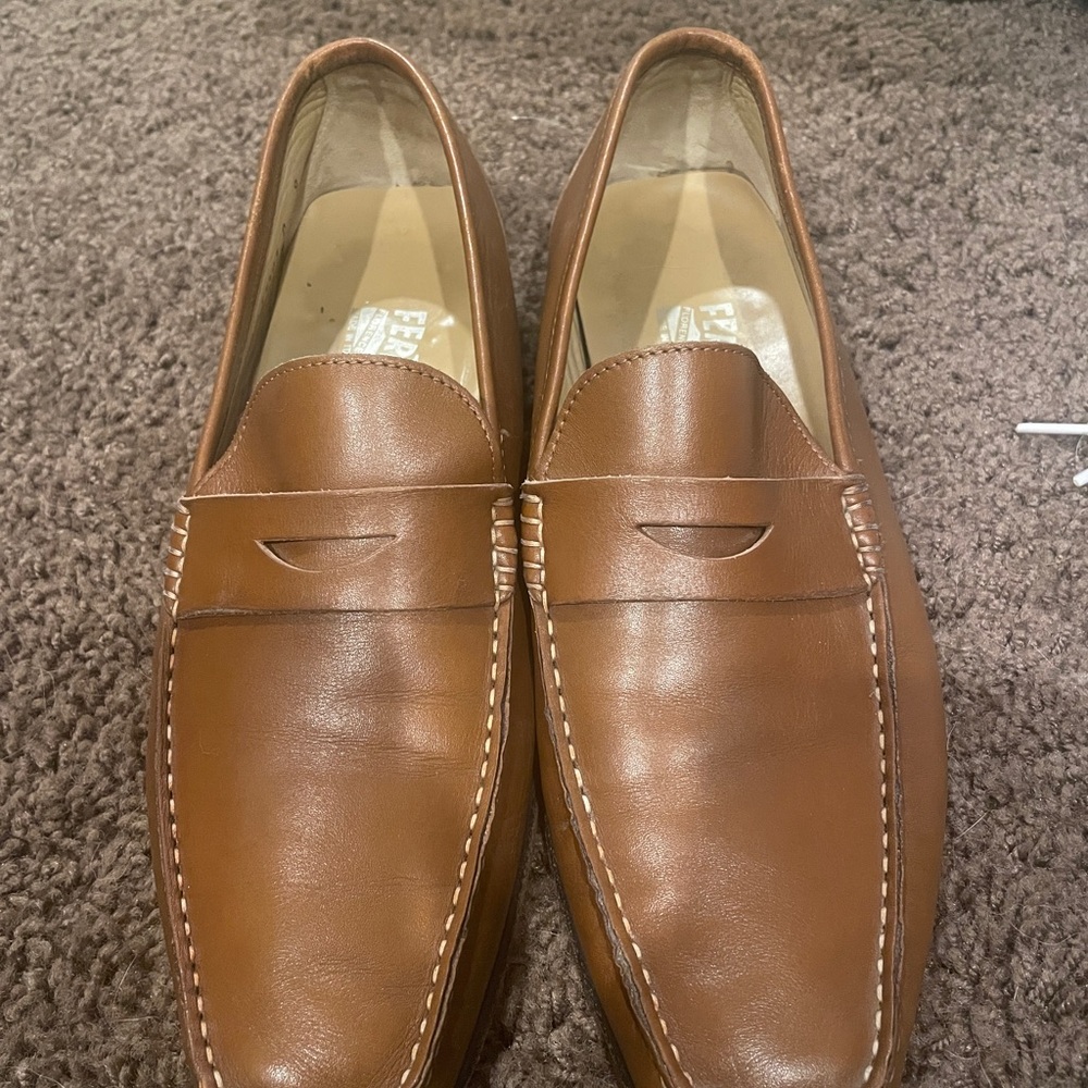 Salvatore Ferragamo Brown Leather Loafers